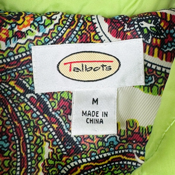 Talbots Lime Green Quilted Puffer Vest - Picture 2 of 8